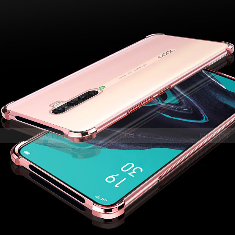 Silikon Schutzhülle Ultra Dünn Tasche Durchsichtig Transparent H05 für Oppo Reno2 Rosegold