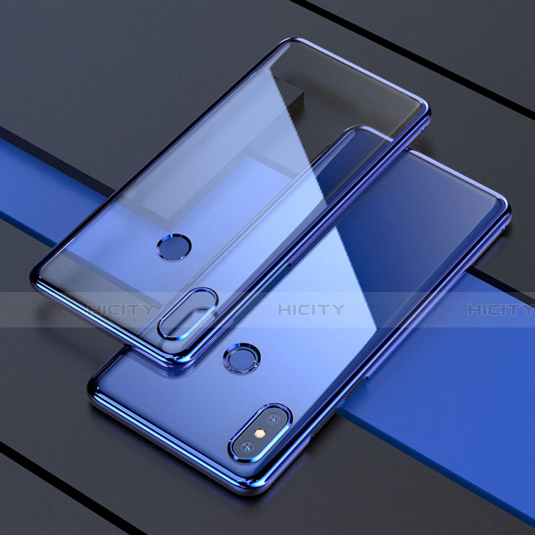 Silikon Schutzhülle Ultra Dünn Tasche Durchsichtig Transparent H05 für Xiaomi Mi Mix 3 Blau