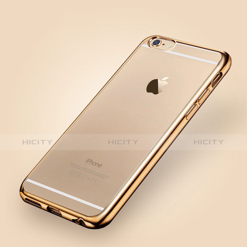 Silikon Schutzhülle Ultra Dünn Tasche Durchsichtig Transparent H06 für Apple iPhone 6 Gold