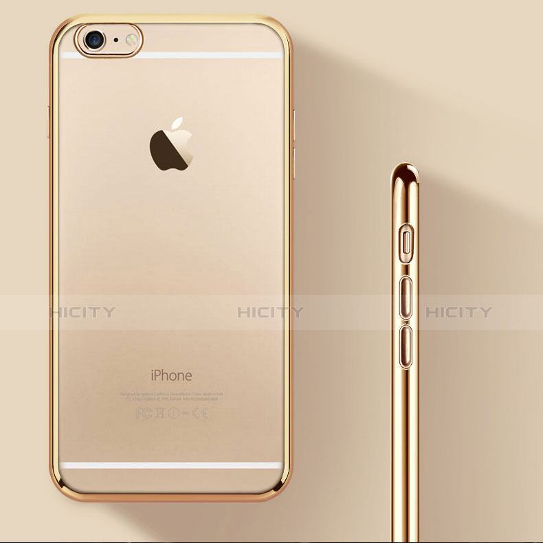 Silikon Schutzhülle Ultra Dünn Tasche Durchsichtig Transparent H06 für Apple iPhone 6 Gold