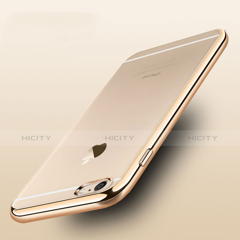 Silikon Schutzhülle Ultra Dünn Tasche Durchsichtig Transparent H06 für Apple iPhone 6 Gold