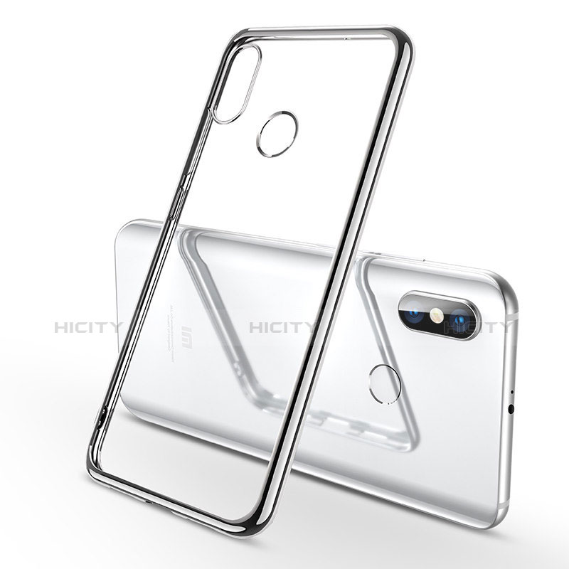 Silikon Schutzhülle Ultra Dünn Tasche Durchsichtig Transparent H06 für Xiaomi Mi 8 Silber