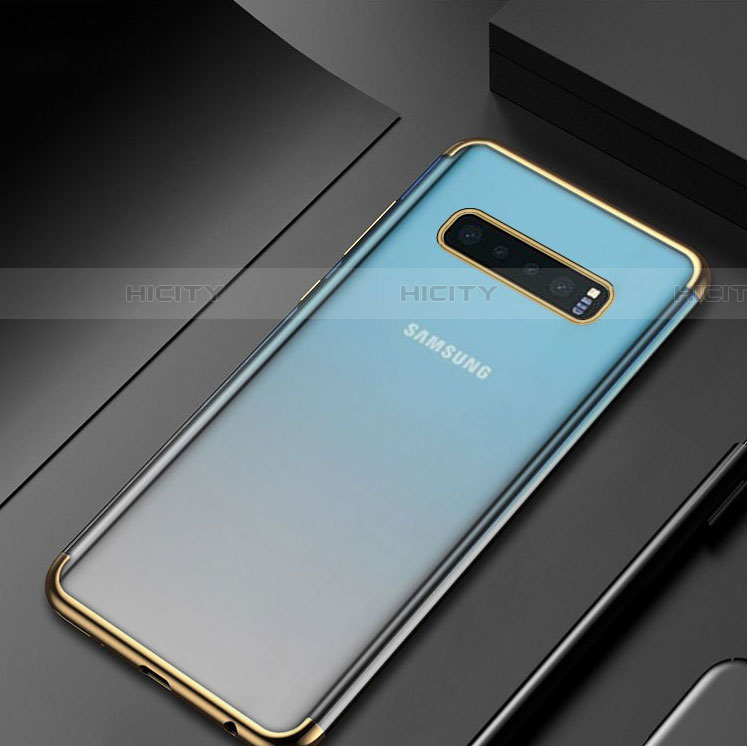 Silikon Schutzhülle Ultra Dünn Tasche Durchsichtig Transparent H07 für Samsung Galaxy S10 5G Gold Plus