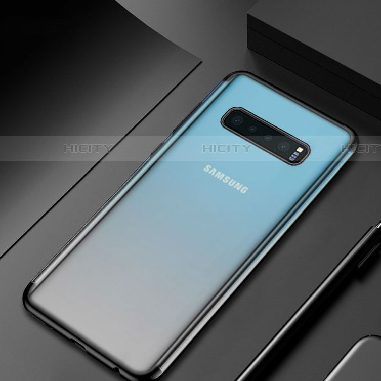 Silikon Schutzhülle Ultra Dünn Tasche Durchsichtig Transparent H07 für Samsung Galaxy S10 5G Schwarz