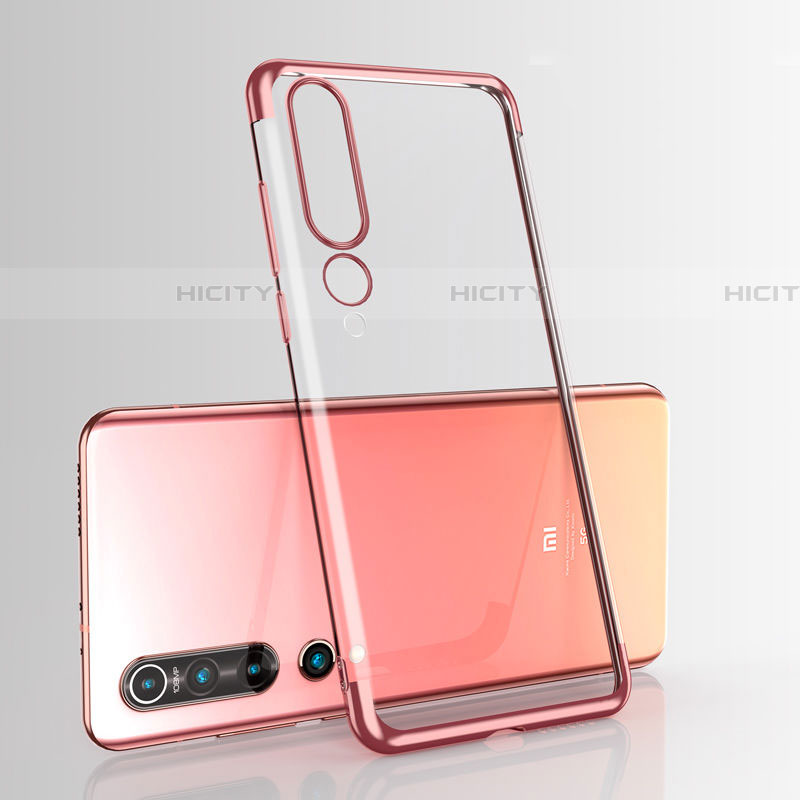 Silikon Schutzhülle Ultra Dünn Tasche Durchsichtig Transparent H07 für Xiaomi Mi 10 Rosegold Plus