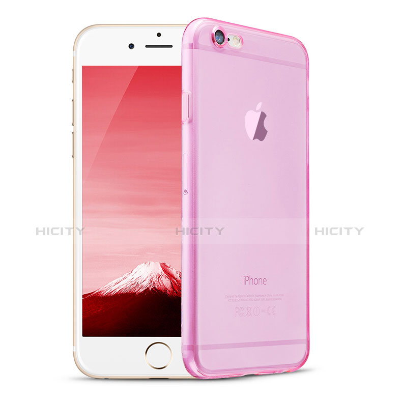 Silikon Schutzhülle Ultra Dünn Tasche Durchsichtig Transparent H08 für Apple iPhone 6 Rosa