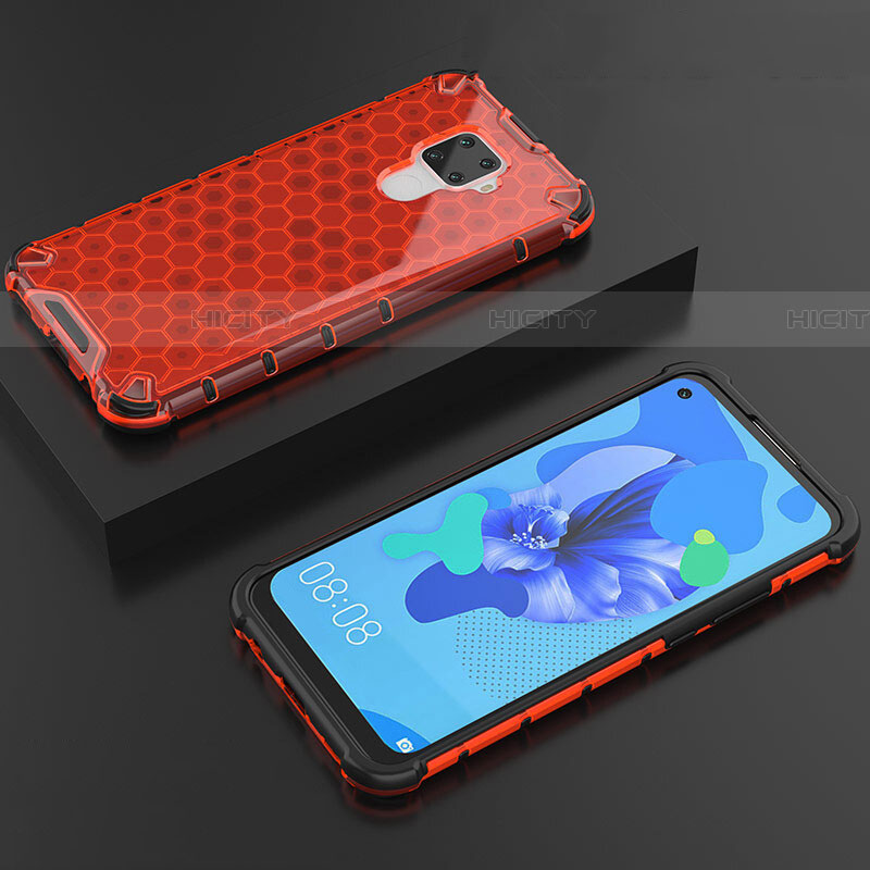 Silikon Schutzhülle Ultra Dünn Tasche Durchsichtig Transparent H08 für Huawei Nova 5z Rot Plus