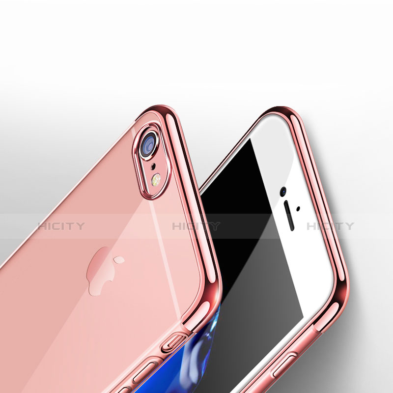 Silikon Schutzhülle Ultra Dünn Tasche Durchsichtig Transparent H09 für Apple iPhone 6S Plus Rosa