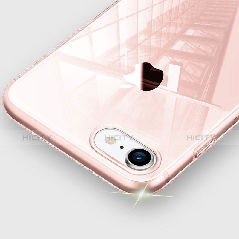 Silikon Schutzhülle Ultra Dünn Tasche Durchsichtig Transparent H09 für Apple iPhone 7 Rosa