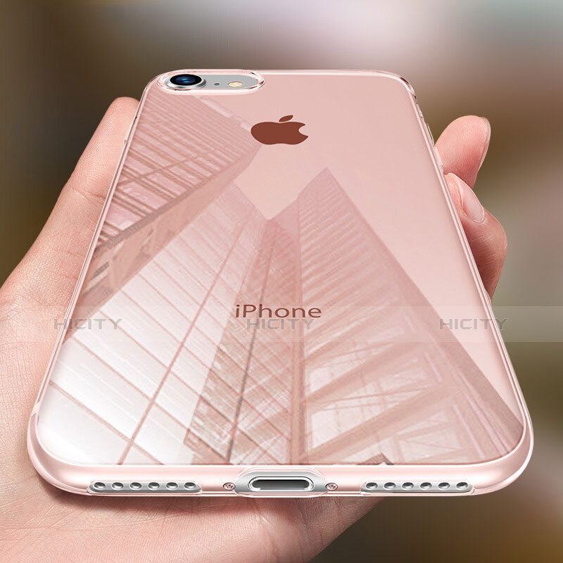 Silikon Schutzhülle Ultra Dünn Tasche Durchsichtig Transparent H09 für Apple iPhone 7 Rosa