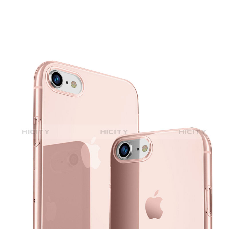 Silikon Schutzhülle Ultra Dünn Tasche Durchsichtig Transparent H09 für Apple iPhone 7 Rosa