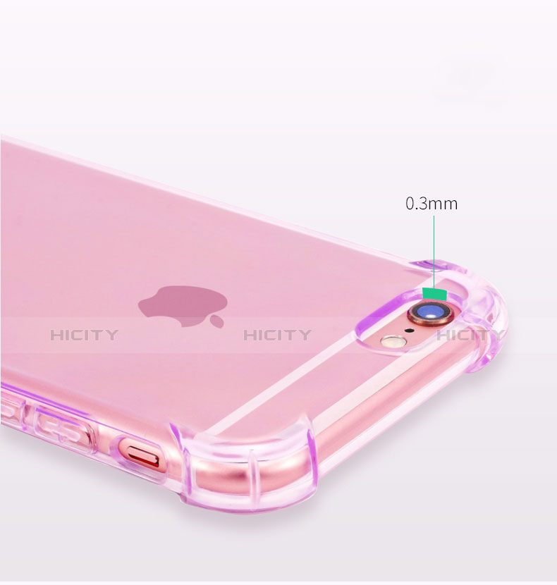 Silikon Schutzhülle Ultra Dünn Tasche Durchsichtig Transparent H11 für Apple iPhone 6 Violett