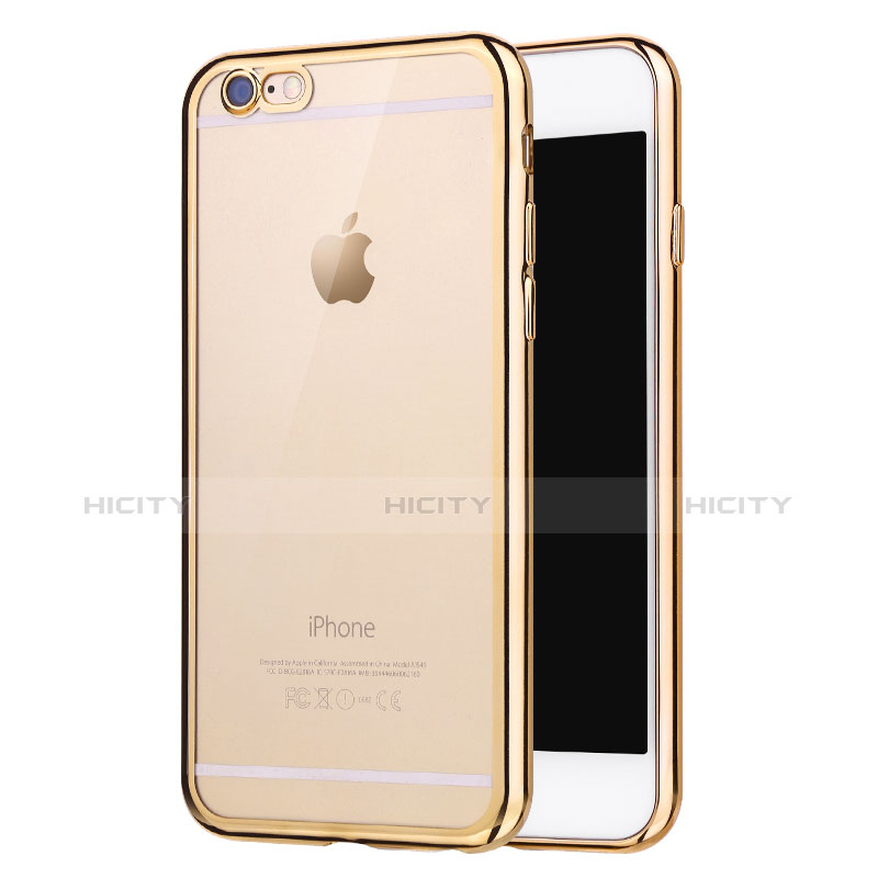 Silikon Schutzhülle Ultra Dünn Tasche Durchsichtig Transparent H16 für Apple iPhone 6 Gold