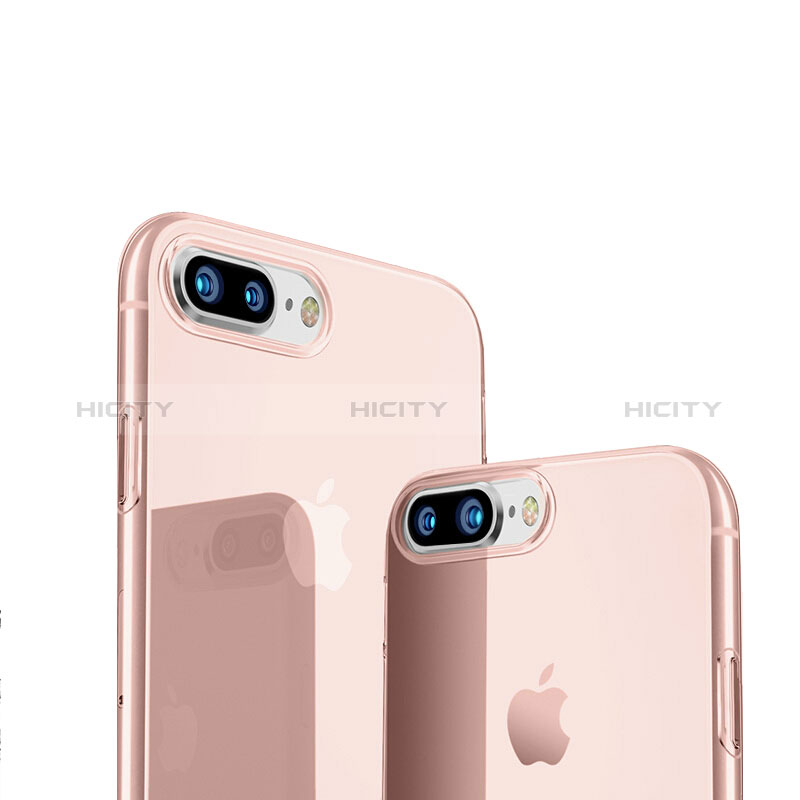 Silikon Schutzhülle Ultra Dünn Tasche Durchsichtig Transparent H20 für Apple iPhone 8 Plus Rosa