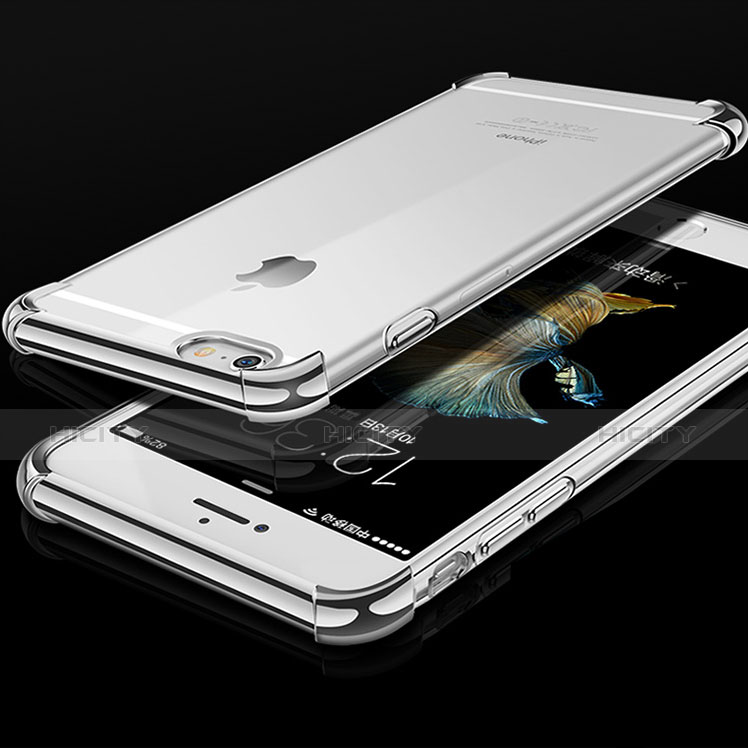 Silikon Schutzhülle Ultra Dünn Tasche Durchsichtig Transparent HC01 für Apple iPhone 6 Silber