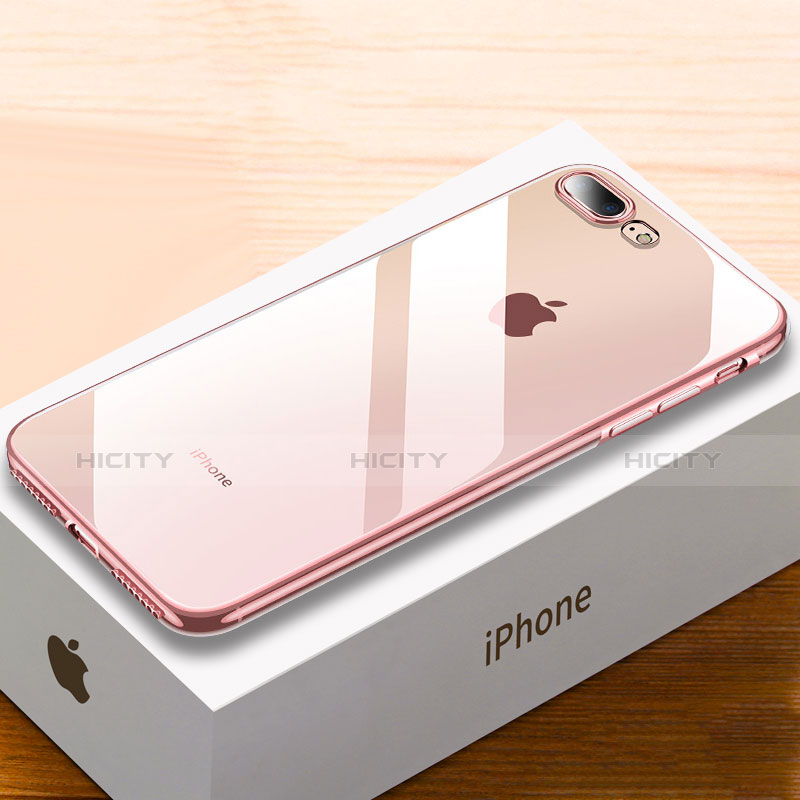 Silikon Schutzhülle Ultra Dünn Tasche Durchsichtig Transparent HC02 für Apple iPhone 7 Plus Rosegold Plus