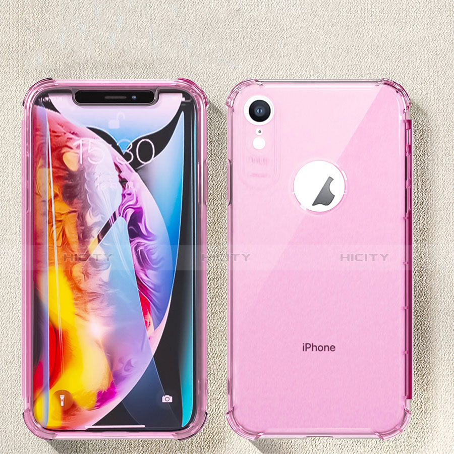 Silikon Schutzhülle Ultra Dünn Tasche Durchsichtig Transparent HC08 für Apple iPhone XR Rosa