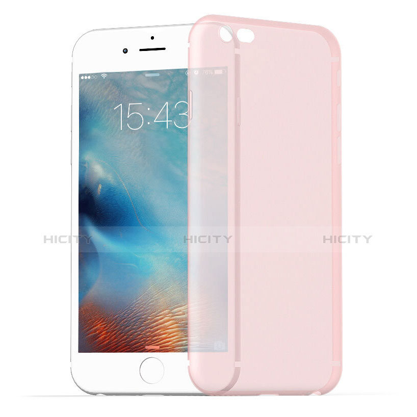 Silikon Schutzhülle Ultra Dünn Tasche Durchsichtig Transparent Matt für Apple iPhone 6S Plus Rosa Plus