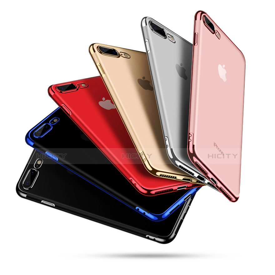 Silikon Schutzhülle Ultra Dünn Tasche Durchsichtig Transparent Q05 für Apple iPhone 7 Plus groß