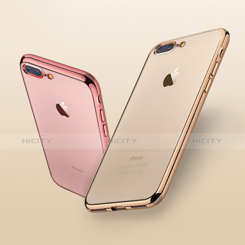 Silikon Schutzhülle Ultra Dünn Tasche Durchsichtig Transparent Q06 für Apple iPhone 7 Plus