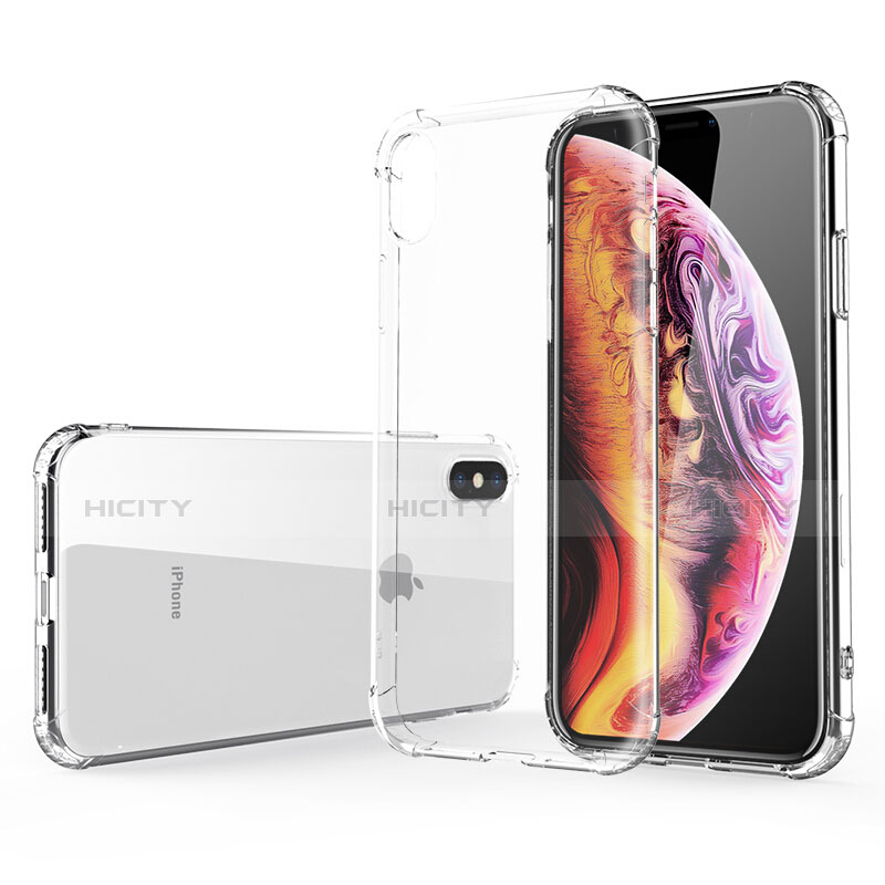 Silikon Schutzhülle Ultra Dünn Tasche Durchsichtig Transparent R02 für Apple iPhone X Klar groß