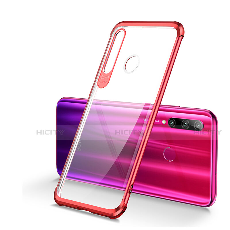 Silikon Schutzhülle Ultra Dünn Tasche Durchsichtig Transparent S01 für Huawei Honor 20 Lite Rot