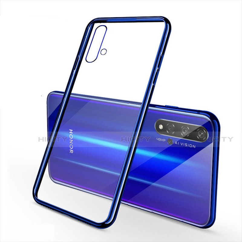 Silikon Schutzhülle Ultra Dünn Tasche Durchsichtig Transparent S01 für Huawei Nova 5T Blau