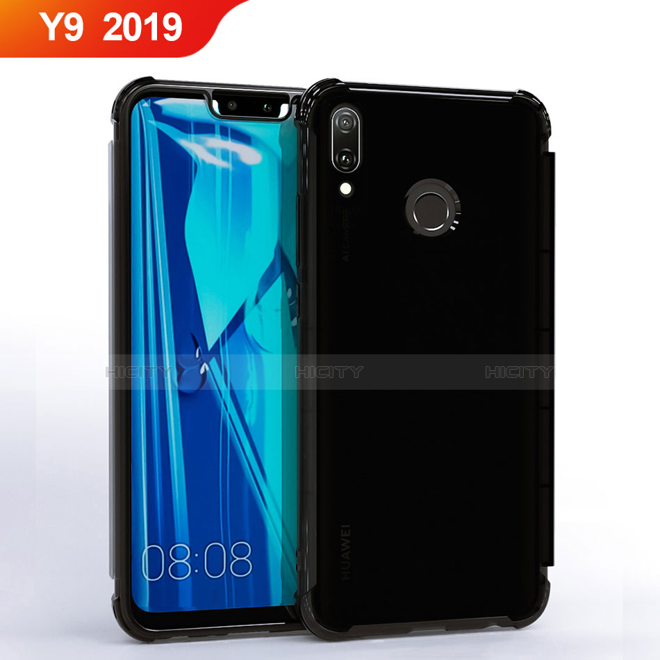 Silikon Schutzhülle Ultra Dünn Tasche Durchsichtig Transparent S01 für Huawei Y9 (2019) Schwarz