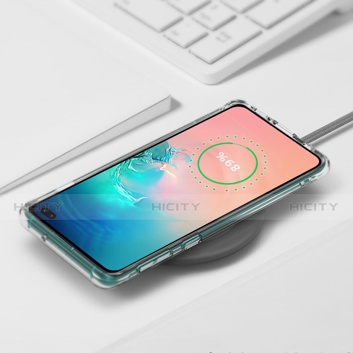 Silikon Schutzhülle Ultra Dünn Tasche Durchsichtig Transparent S01 für Samsung Galaxy S10 Plus groß