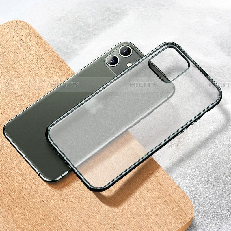 Silikon Schutzhülle Ultra Dünn Tasche Durchsichtig Transparent S02 für Apple iPhone 11 Grün Plus