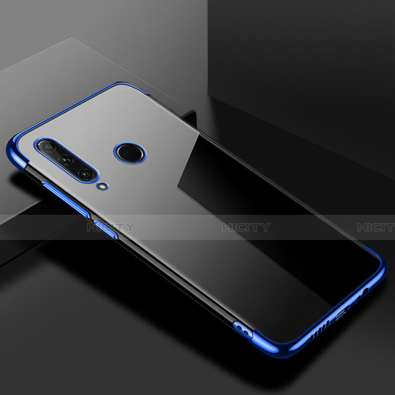 Silikon Schutzhülle Ultra Dünn Tasche Durchsichtig Transparent S02 für Huawei Honor 20E Blau