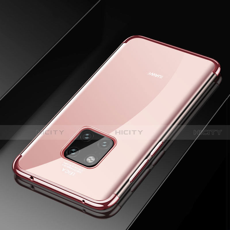 Silikon Schutzhülle Ultra Dünn Tasche Durchsichtig Transparent S02 für Huawei Mate 20 Pro Rosegold