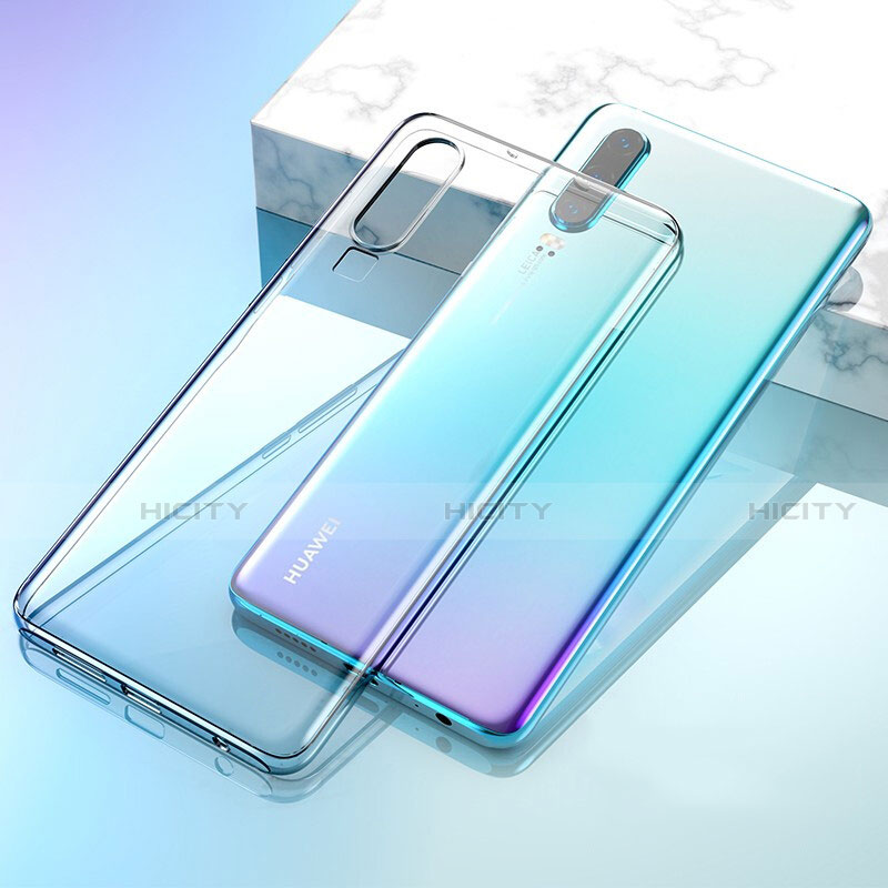 Silikon Schutzhülle Ultra Dünn Tasche Durchsichtig Transparent S02 für Huawei P30