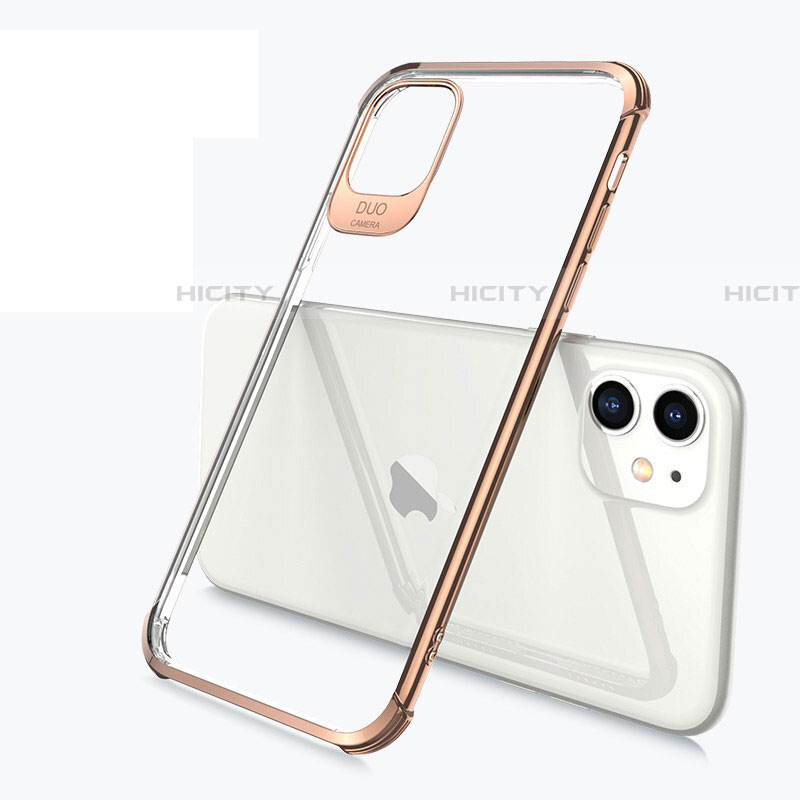 Silikon Schutzhülle Ultra Dünn Tasche Durchsichtig Transparent S03 für Apple iPhone 11 Gold Plus