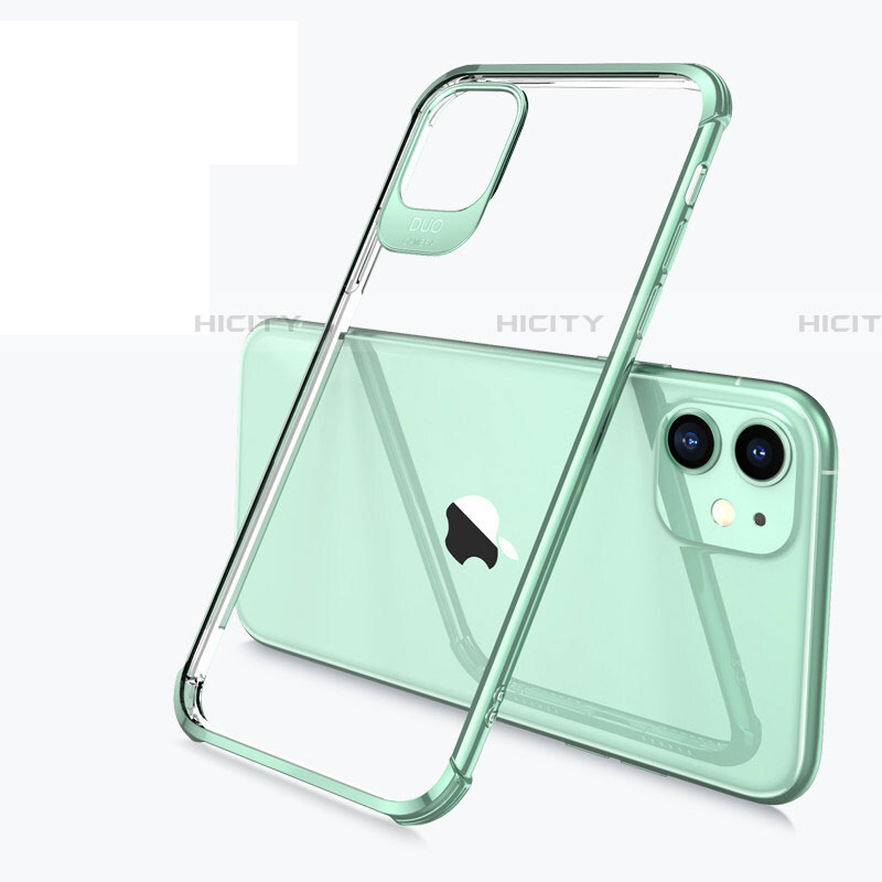 Silikon Schutzhülle Ultra Dünn Tasche Durchsichtig Transparent S03 für Apple iPhone 11 Grün Plus