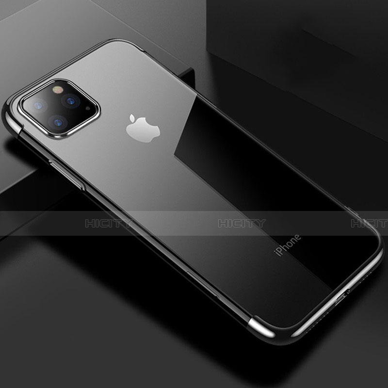 Silikon Schutzhülle Ultra Dünn Tasche Durchsichtig Transparent S03 für Apple iPhone 11 Pro Schwarz