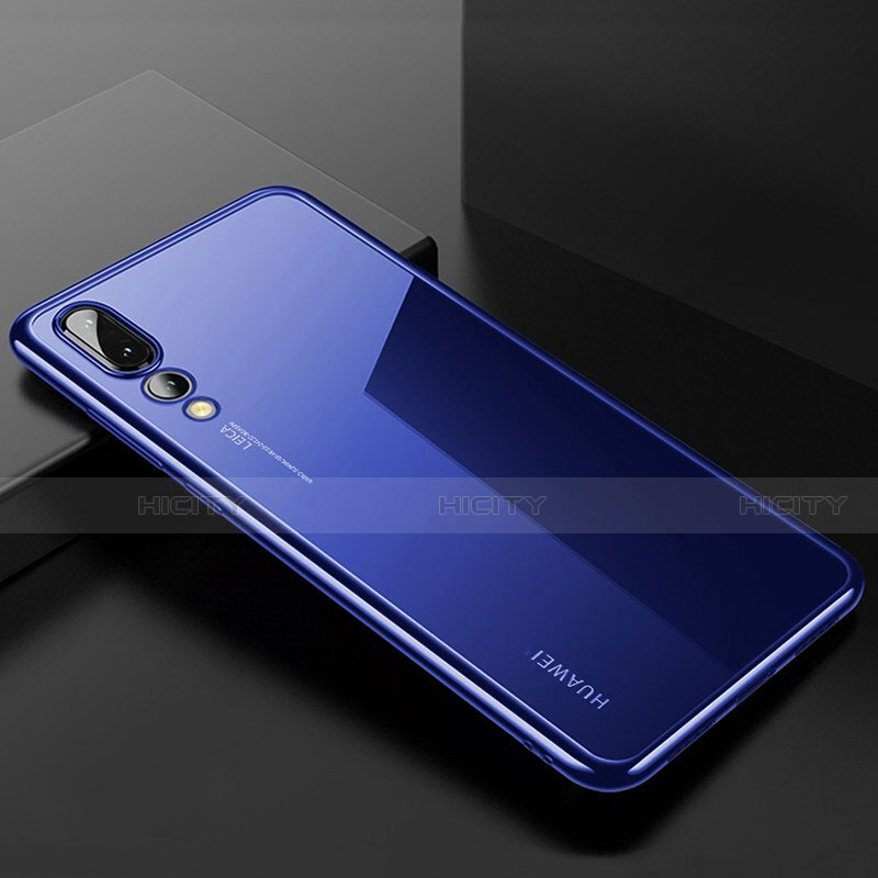 Silikon Schutzhülle Ultra Dünn Tasche Durchsichtig Transparent S03 für Huawei P20 Pro Blau