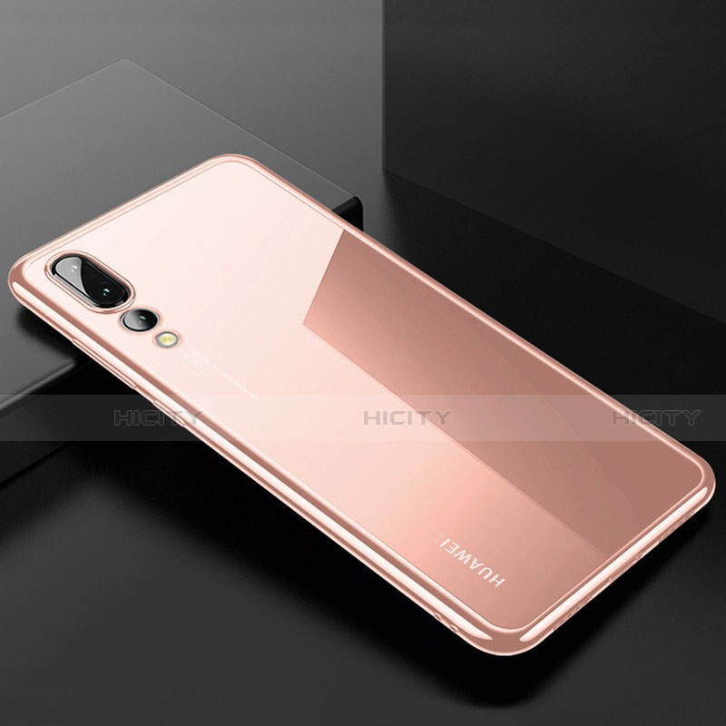 Silikon Schutzhülle Ultra Dünn Tasche Durchsichtig Transparent S03 für Huawei P20 Pro Rosegold Plus