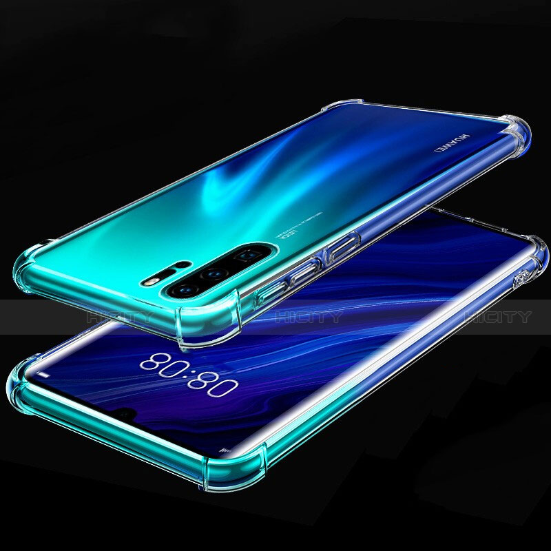 Silikon Schutzhülle Ultra Dünn Tasche Durchsichtig Transparent S03 für Huawei P30 Pro groß