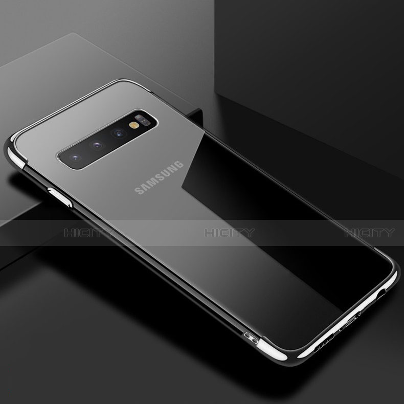 Silikon Schutzhülle Ultra Dünn Tasche Durchsichtig Transparent S03 für Samsung Galaxy S10 5G Silber Plus