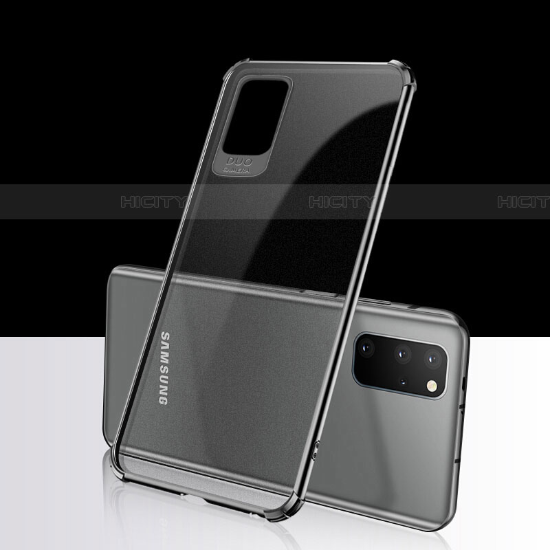 Silikon Schutzhülle Ultra Dünn Tasche Durchsichtig Transparent S03 für Samsung Galaxy S20 Plus Schwarz Plus