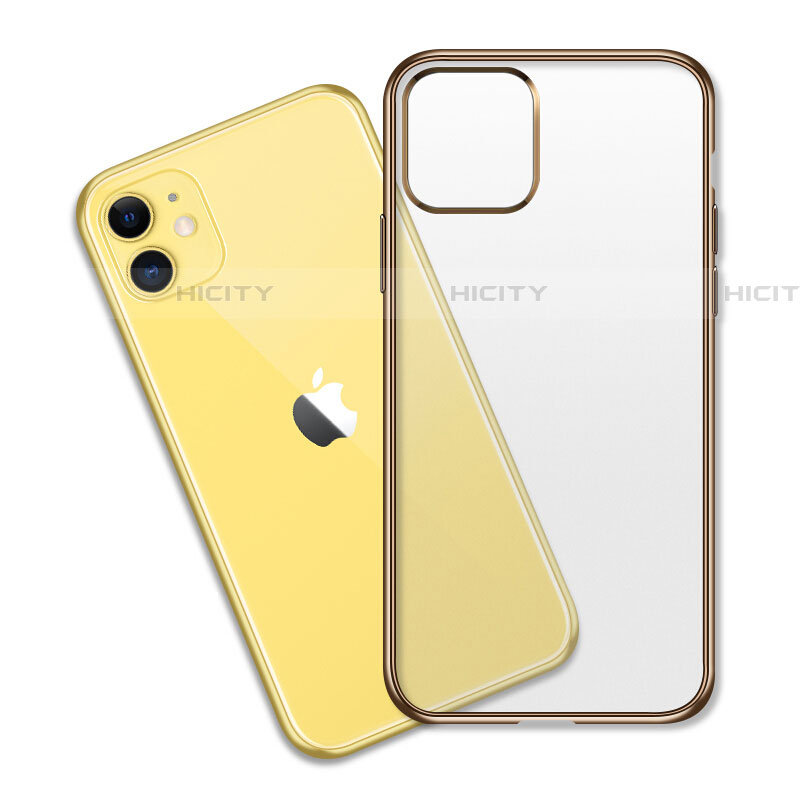 Silikon Schutzhülle Ultra Dünn Tasche Durchsichtig Transparent S04 für Apple iPhone 11 Gold Plus