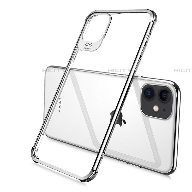 Silikon Schutzhülle Ultra Dünn Tasche Durchsichtig Transparent S06 für Apple iPhone 11 Pro Silber