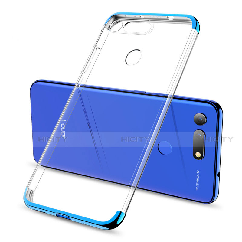 Silikon Schutzhülle Ultra Dünn Tasche Durchsichtig Transparent S06 für Huawei Honor V20 Blau