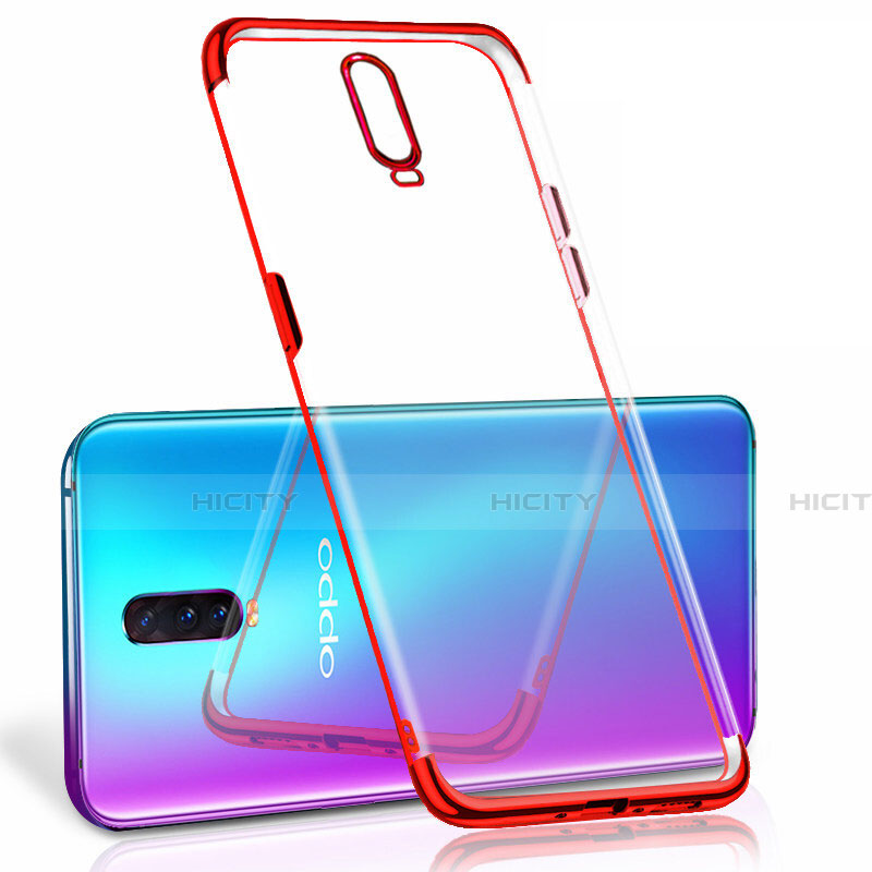 Silikon Schutzhülle Ultra Dünn Tasche Durchsichtig Transparent S06 für Oppo R17 Pro Rot Plus