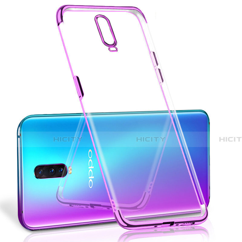 Silikon Schutzhülle Ultra Dünn Tasche Durchsichtig Transparent S06 für Oppo R17 Pro Violett