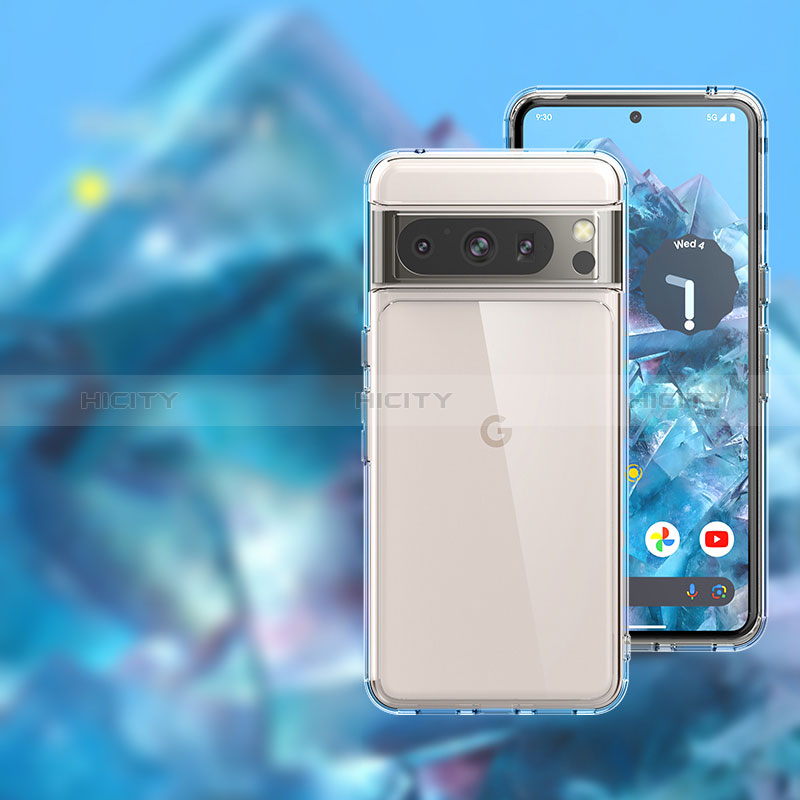 Silikon Schutzhülle Ultra Dünn Tasche Durchsichtig Transparent T02 für Google Pixel 8 Pro 5G Klar