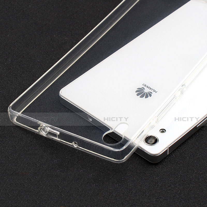 Silikon Schutzhülle Ultra Dünn Tasche Durchsichtig Transparent T02 für Huawei Ascend P7 Klar