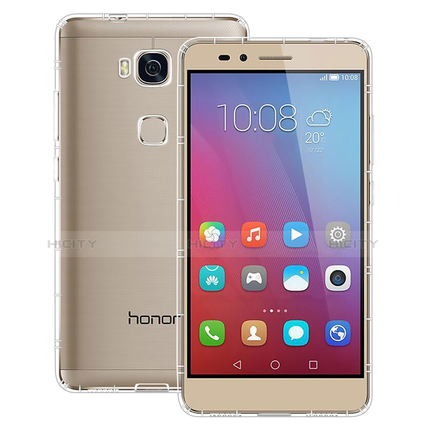 Silikon Schutzhülle Ultra Dünn Tasche Durchsichtig Transparent T02 für Huawei Honor 5X Klar