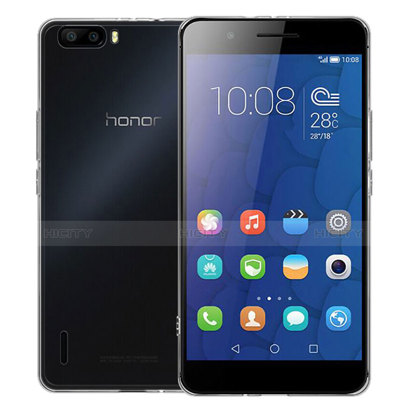 Silikon Schutzhülle Ultra Dünn Tasche Durchsichtig Transparent T02 für Huawei Honor 6 Plus Klar